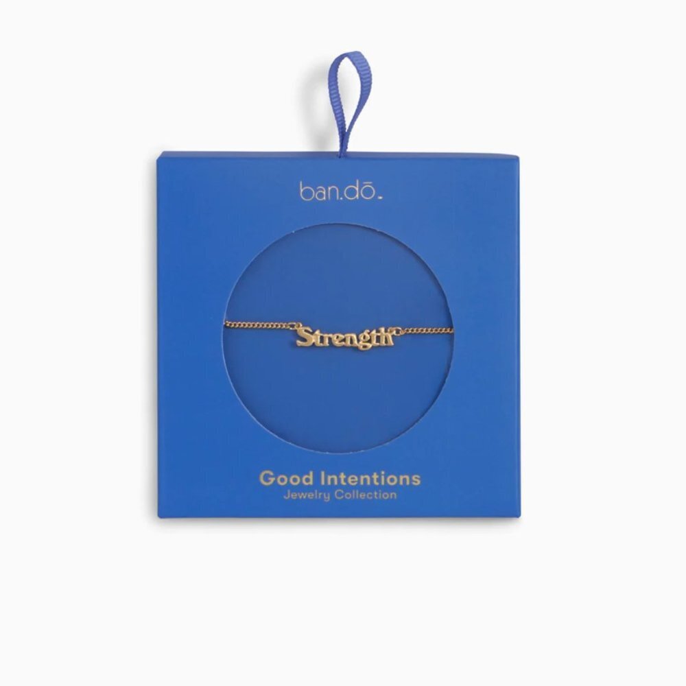 NWOT Ban.do Good Intentions Jewelry Collection Strength Gold Necklace